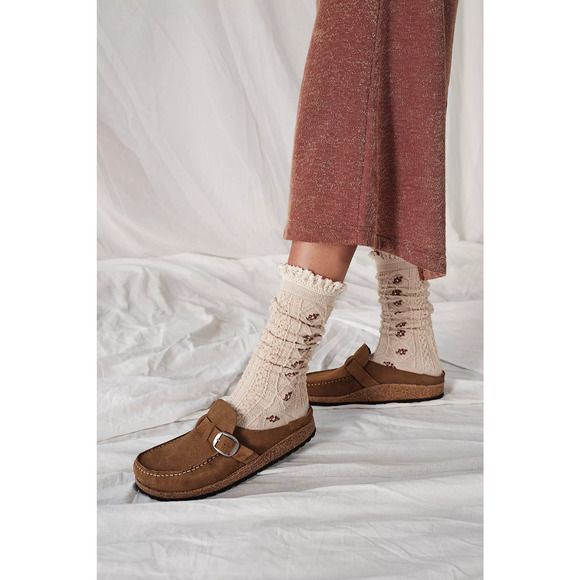 Birkenstock Buckley Suede Shearling Clog Mink Womens 10-10.5 EU 41 - Picture 8 of 16